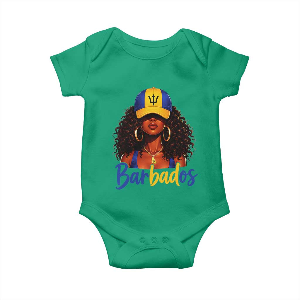 Bajan Girl Baby Onesie Barbados Flag Caribbean Heritage Pride Graphic Gift