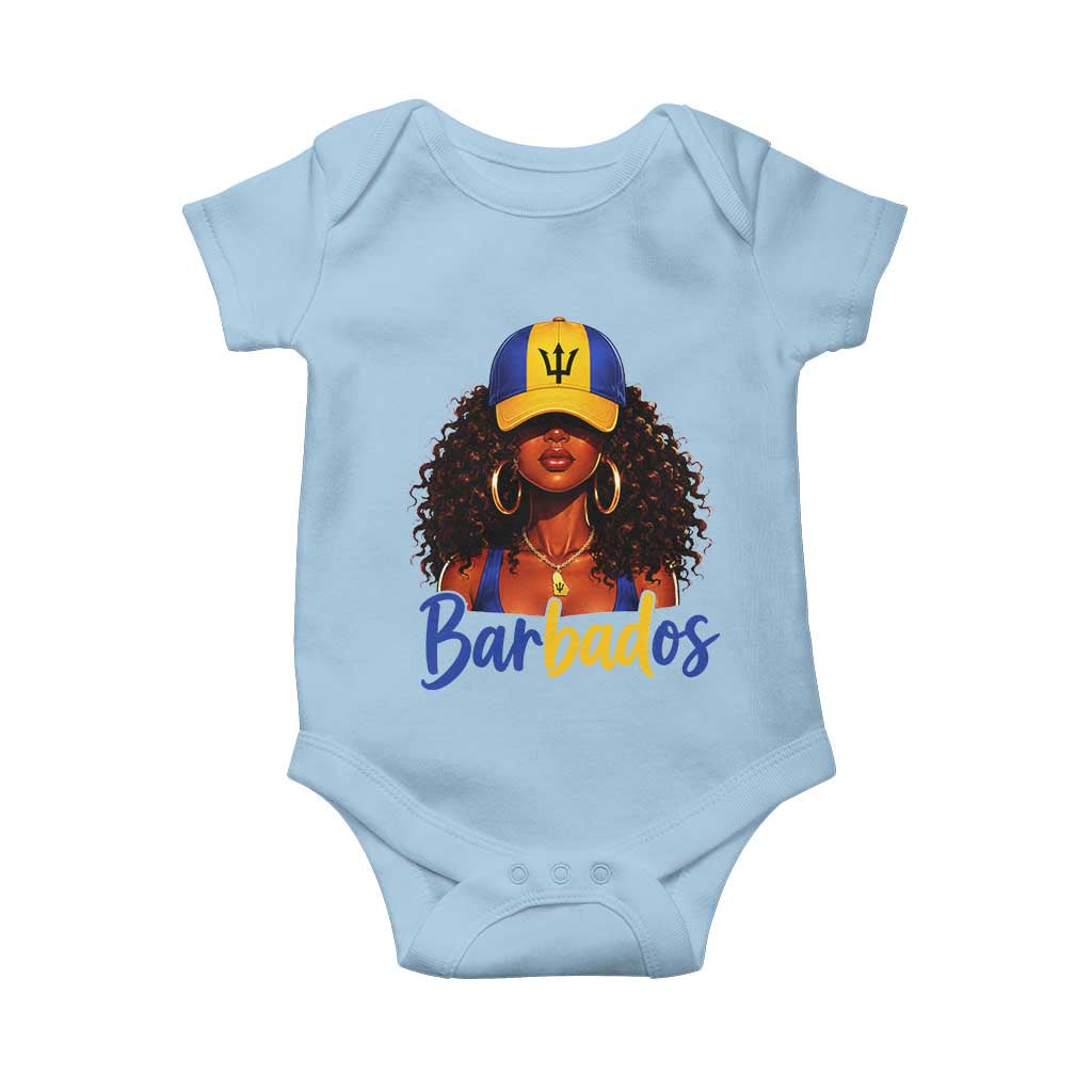 Bajan Girl Baby Onesie Barbados Flag Caribbean Heritage Pride Graphic Gift