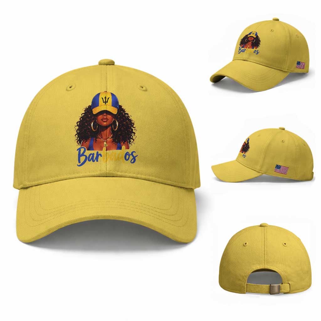 Bajan Girl Baseball Cap Barbados Flag Caribbean Heritage Pride Graphic Gift