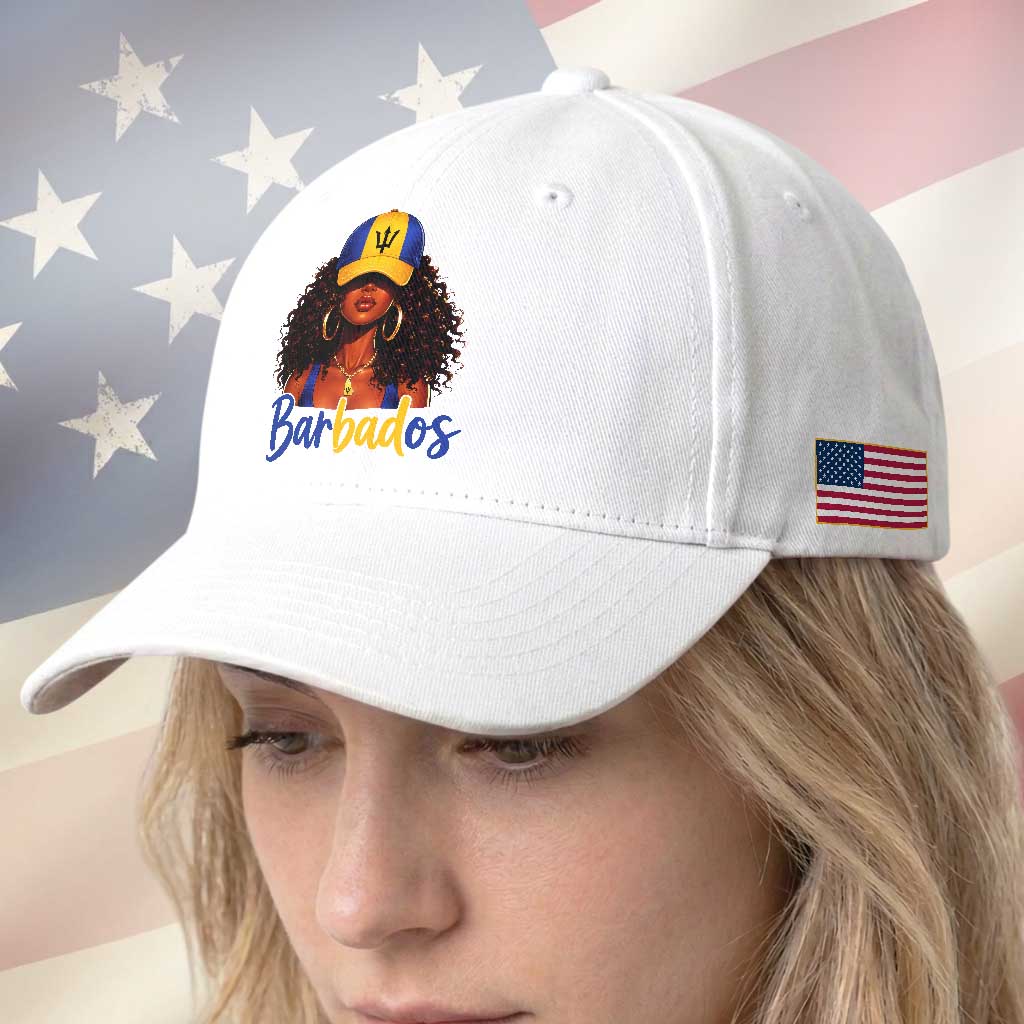 Bajan Girl Baseball Cap Barbados Flag Caribbean Heritage Pride Graphic Gift