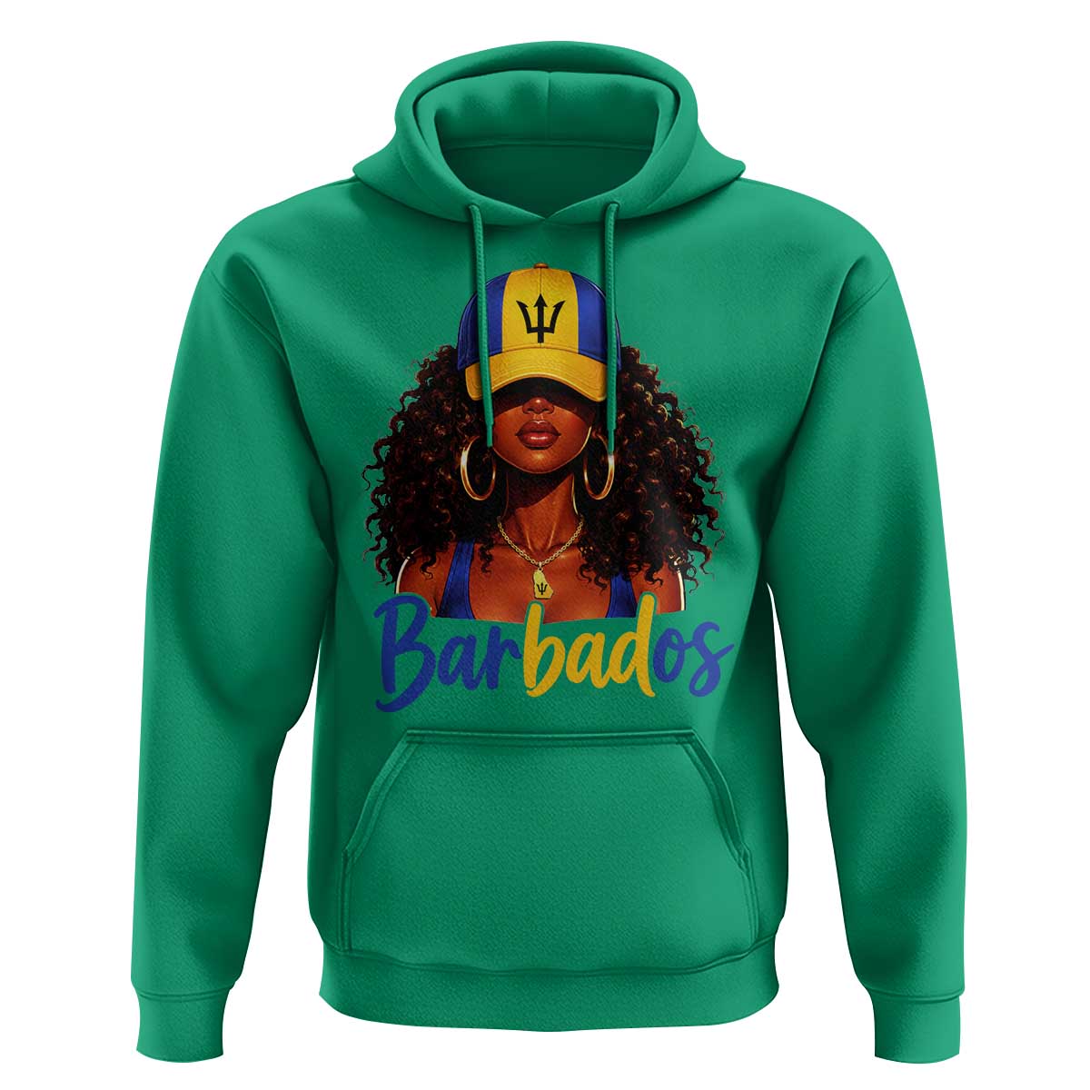 Bajan Girl Hoodie Barbados Flag Caribbean Heritage Pride Graphic Gift