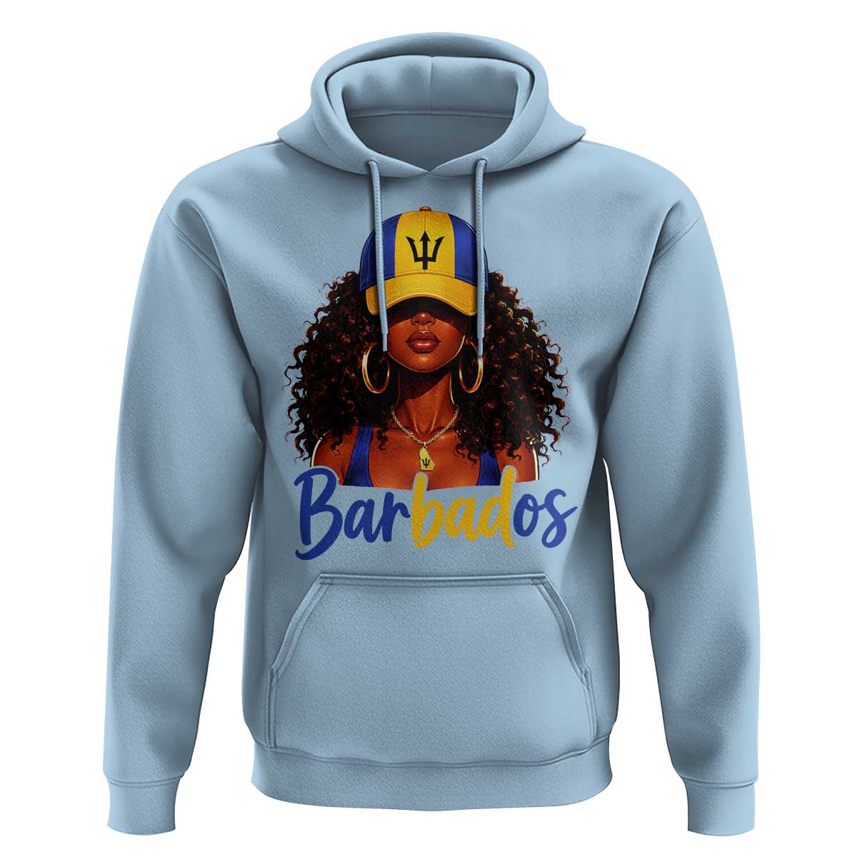 Bajan Girl Hoodie Barbados Flag Caribbean Heritage Pride Graphic Gift