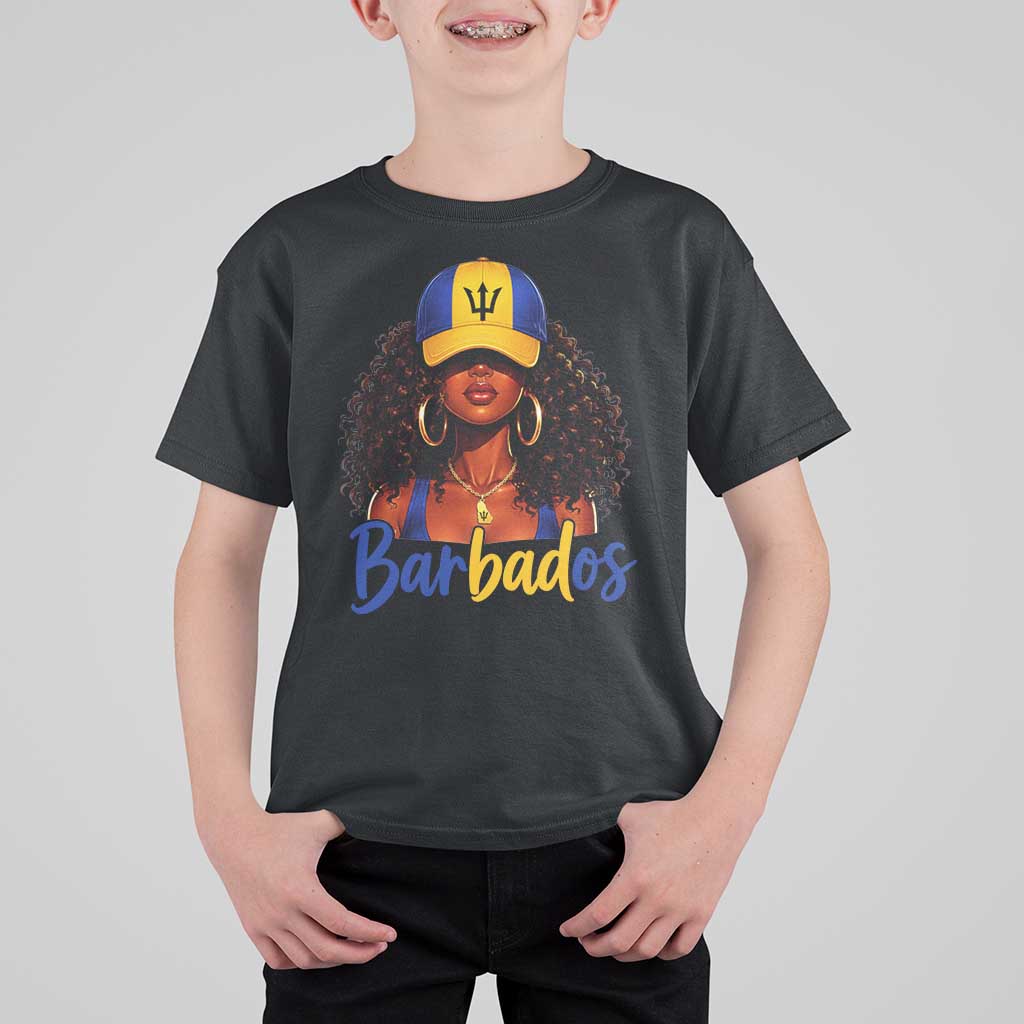 Bajan Girl T Shirt For Kid Barbados Flag Caribbean Heritage Pride Graphic Gift