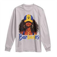 Bajan Girl Long Sleeve Shirt Barbados Flag Caribbean Heritage Pride Graphic Gift