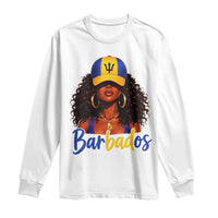 Bajan Girl Long Sleeve Shirt Barbados Flag Caribbean Heritage Pride Graphic Gift