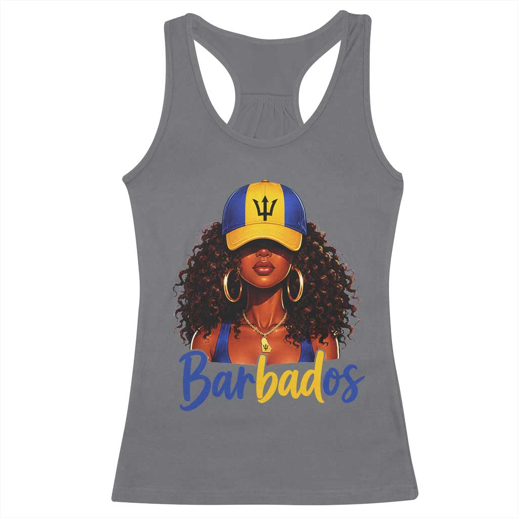 Bajan Girl Racerback Tank Top Barbados Flag Caribbean Heritage Pride Graphic Gift