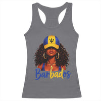 Bajan Girl Racerback Tank Top Barbados Flag Caribbean Heritage Pride Graphic Gift