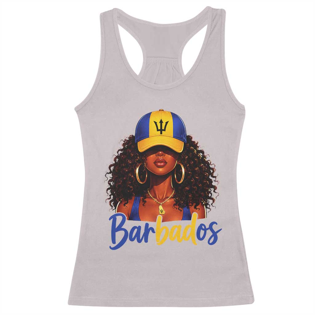 Bajan Girl Racerback Tank Top Barbados Flag Caribbean Heritage Pride Graphic Gift