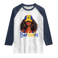 Bajan Girl Raglan Shirt Barbados Flag Caribbean Heritage Pride Graphic Gift