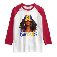 Bajan Girl Raglan Shirt Barbados Flag Caribbean Heritage Pride Graphic Gift