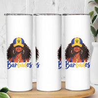 Bajan Girl Skinny Tumbler Barbados Flag Caribbean Heritage Pride Graphic Gift