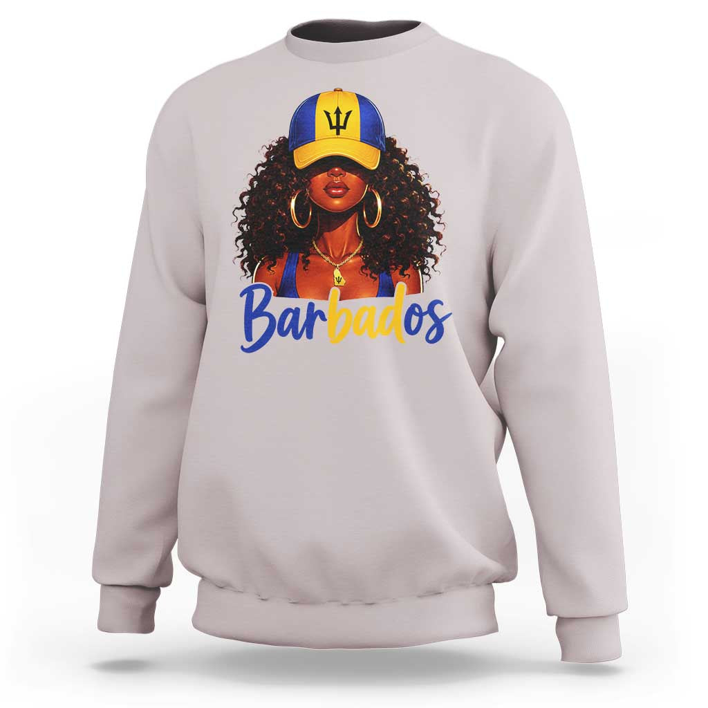 Bajan Girl Sweatshirt Barbados Flag Caribbean Heritage Pride Graphic Gift