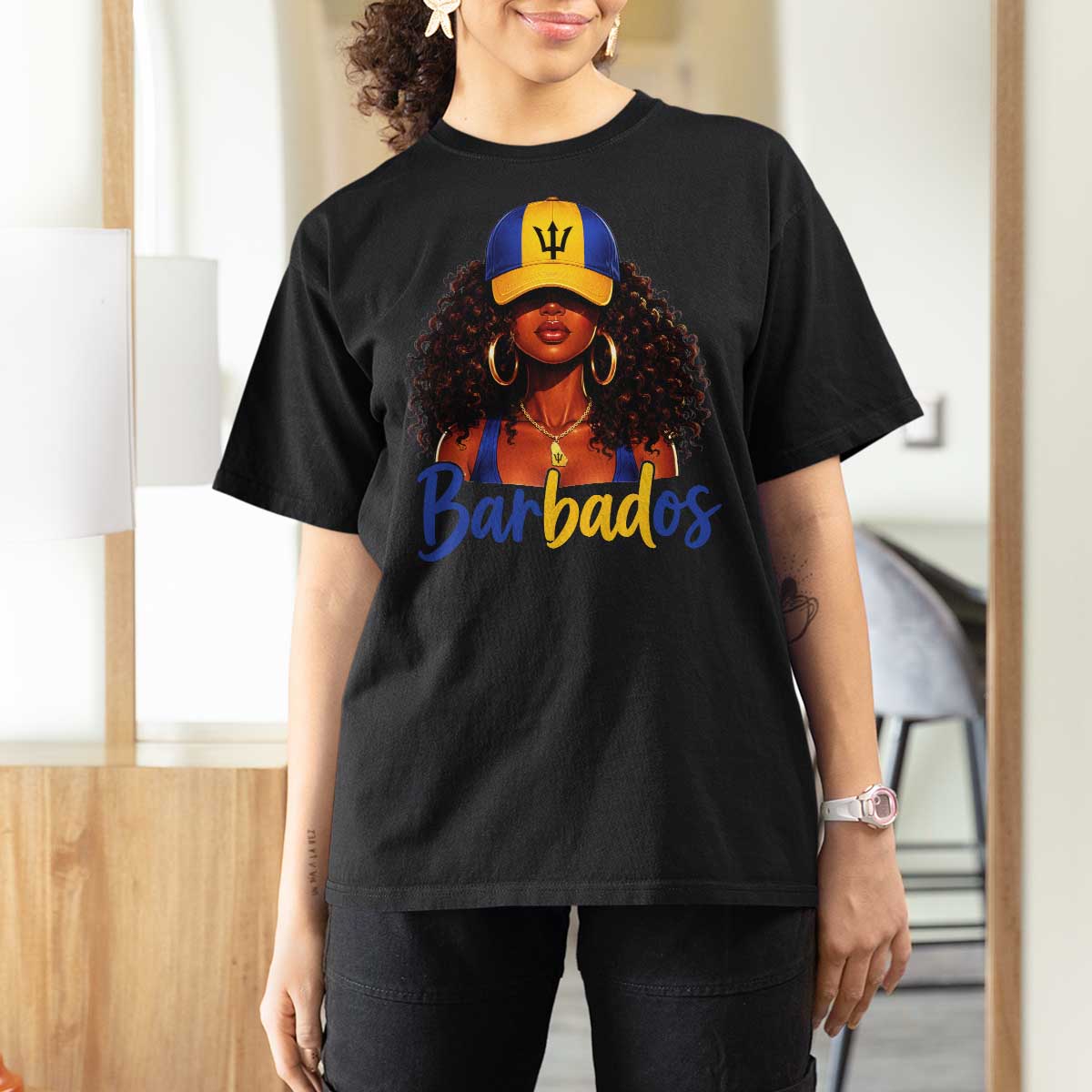 Bajan Girl T Shirt For Women Barbados Flag Caribbean Heritage Pride Graphic Gift