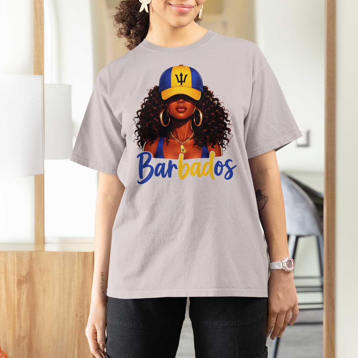 Bajan Girl T Shirt For Women Barbados Flag Caribbean Heritage Pride Graphic Gift
