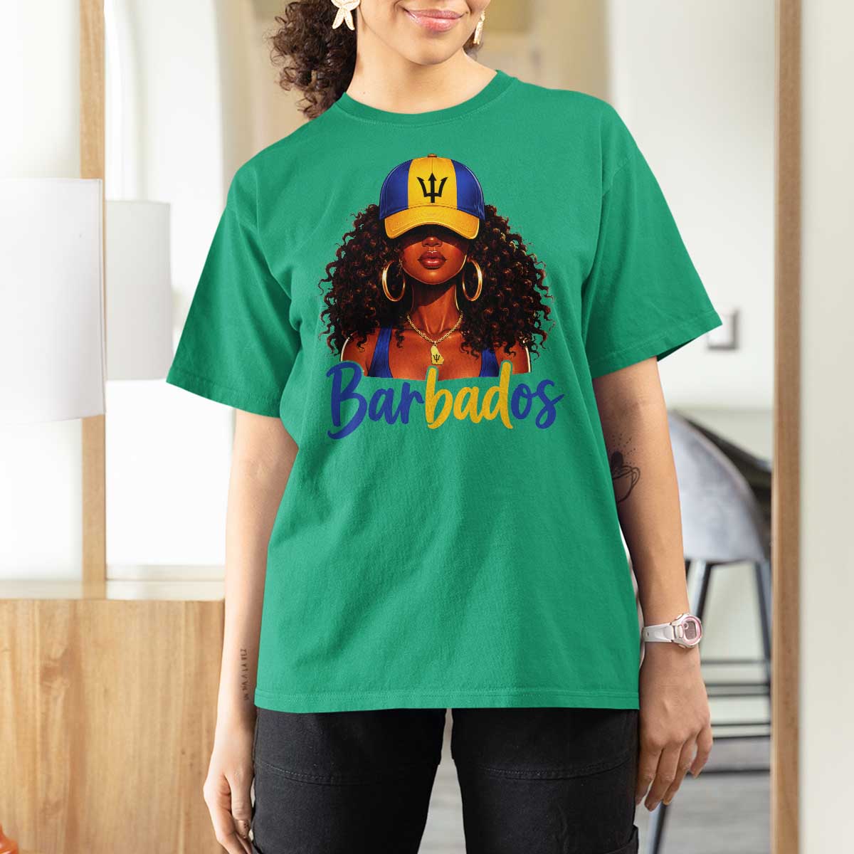 Bajan Girl T Shirt For Women Barbados Flag Caribbean Heritage Pride Graphic Gift