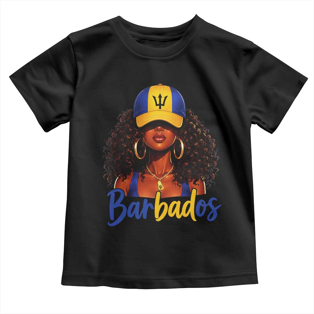 Bajan Girl Toddler T Shirt Barbados Flag Caribbean Heritage Pride Graphic Gift