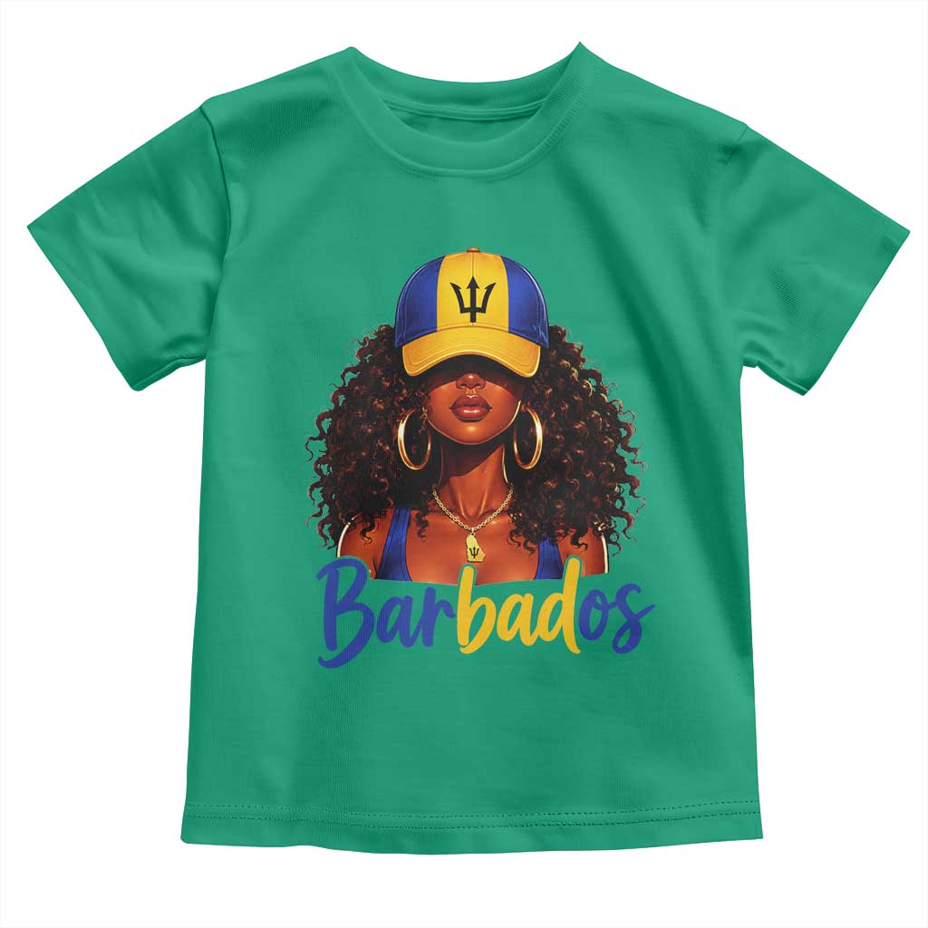 Bajan Girl Toddler T Shirt Barbados Flag Caribbean Heritage Pride Graphic Gift
