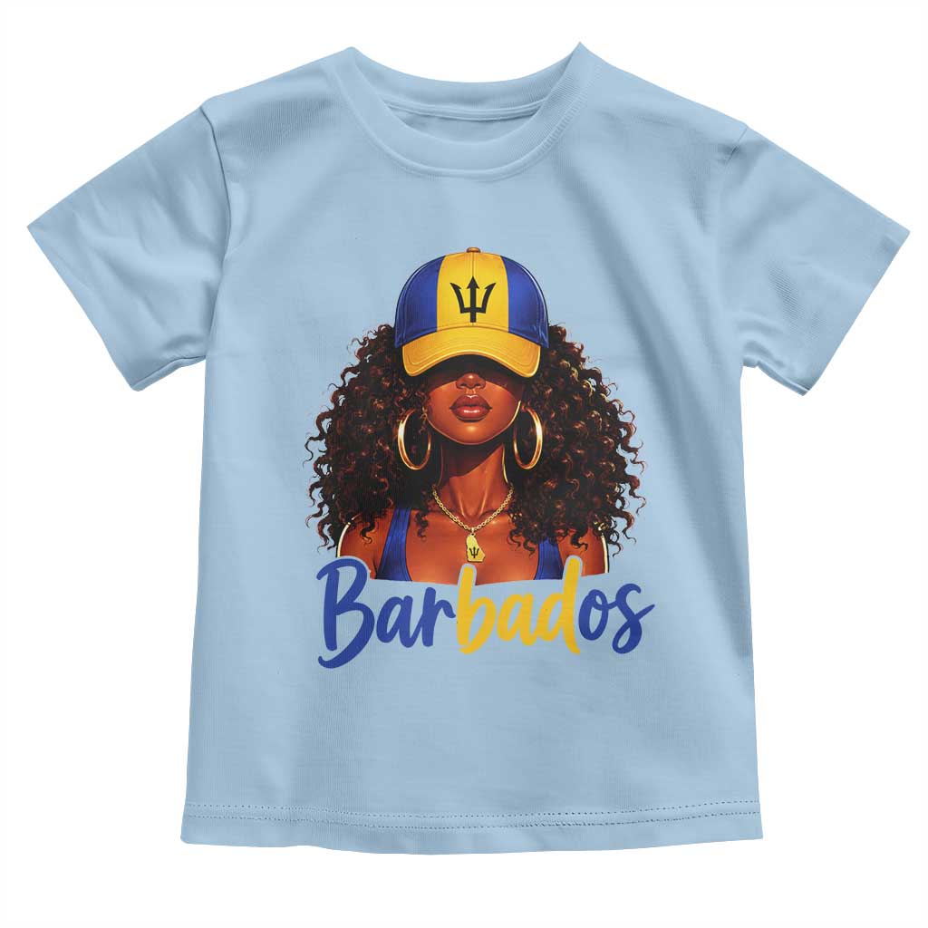 Bajan Girl Toddler T Shirt Barbados Flag Caribbean Heritage Pride Graphic Gift