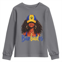 Bajan Girl Youth Sweatshirt Barbados Flag Caribbean Heritage Pride Graphic Gift