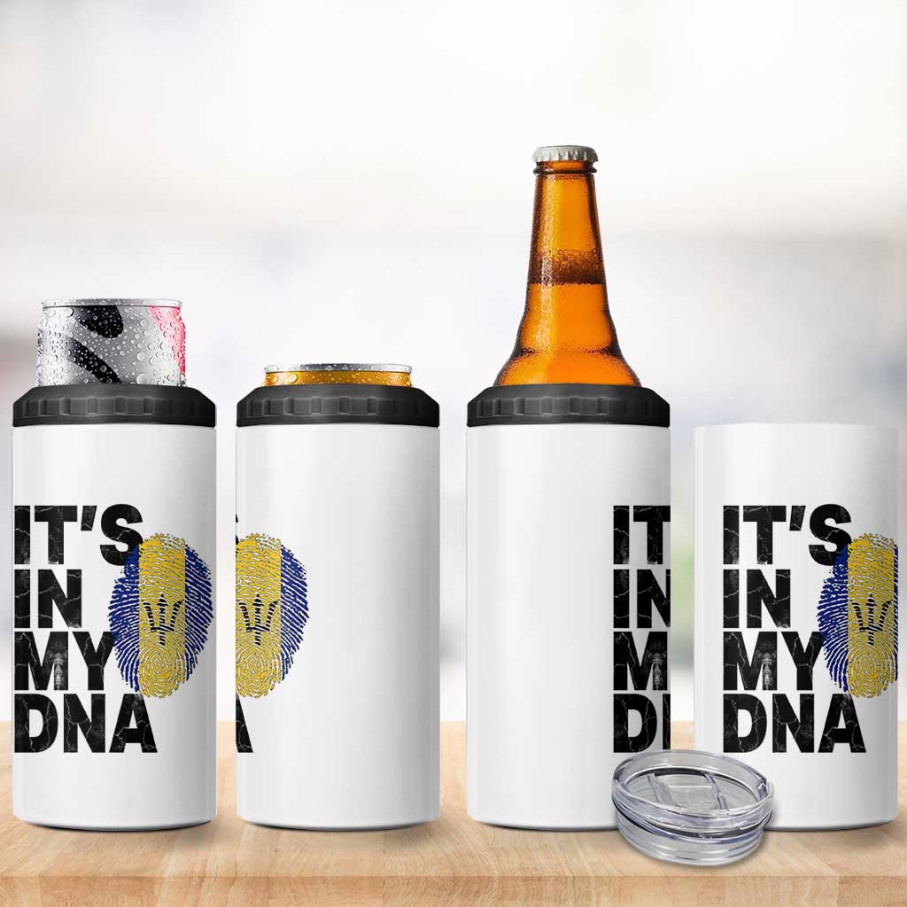 It's In My DNA Barbados Barbadian 4 in 1 Can Cooler Tumbler Pride Heritage Patriotic Gift