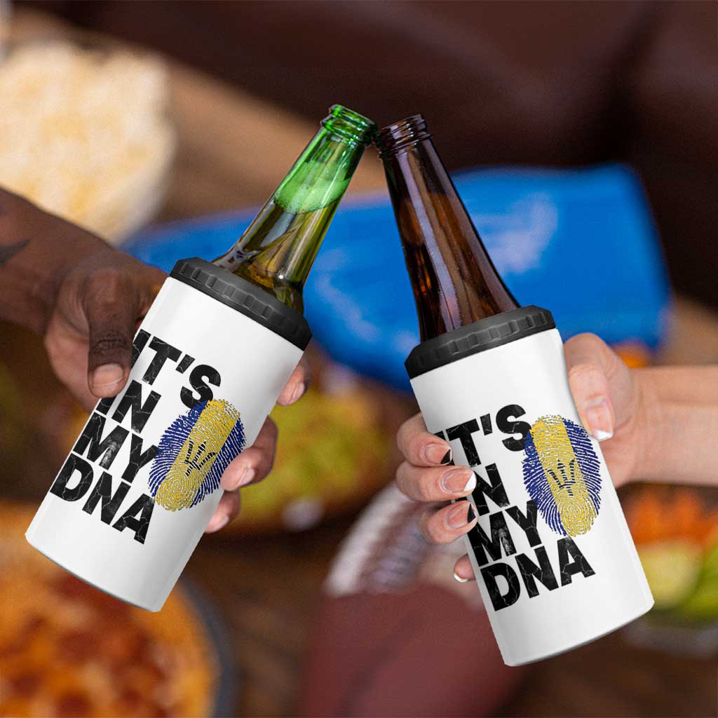 It's In My DNA Barbados Barbadian 4 in 1 Can Cooler Tumbler Pride Heritage Patriotic Gift