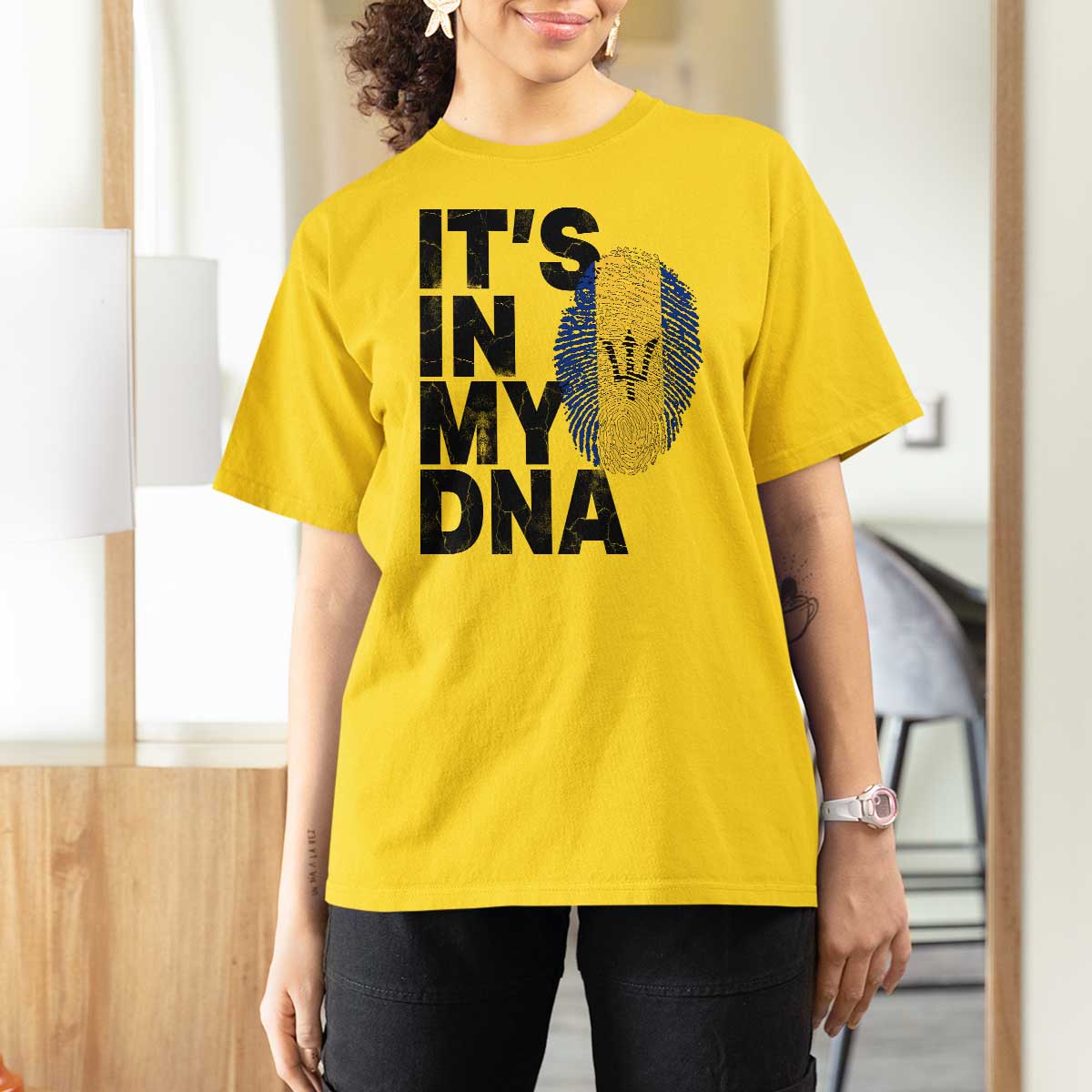 It's In My DNA Barbados Barbadian T Shirt For Women Pride Heritage Patriotic Gift