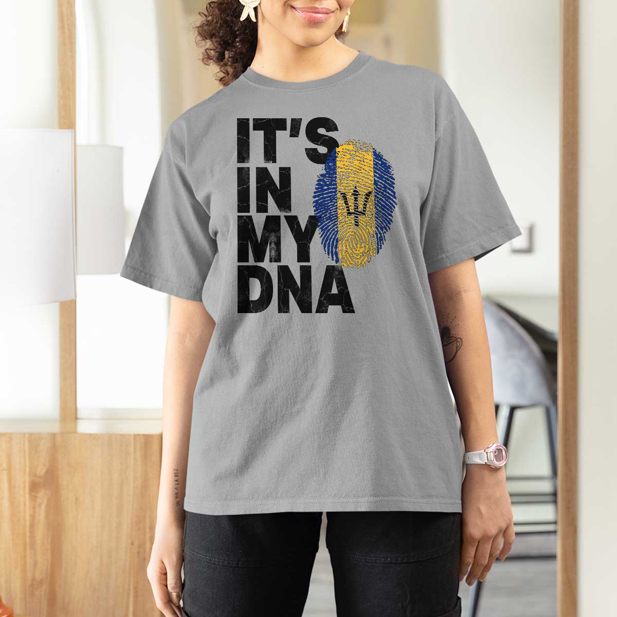 It's In My DNA Barbados Barbadian T Shirt For Women Pride Heritage Patriotic Gift