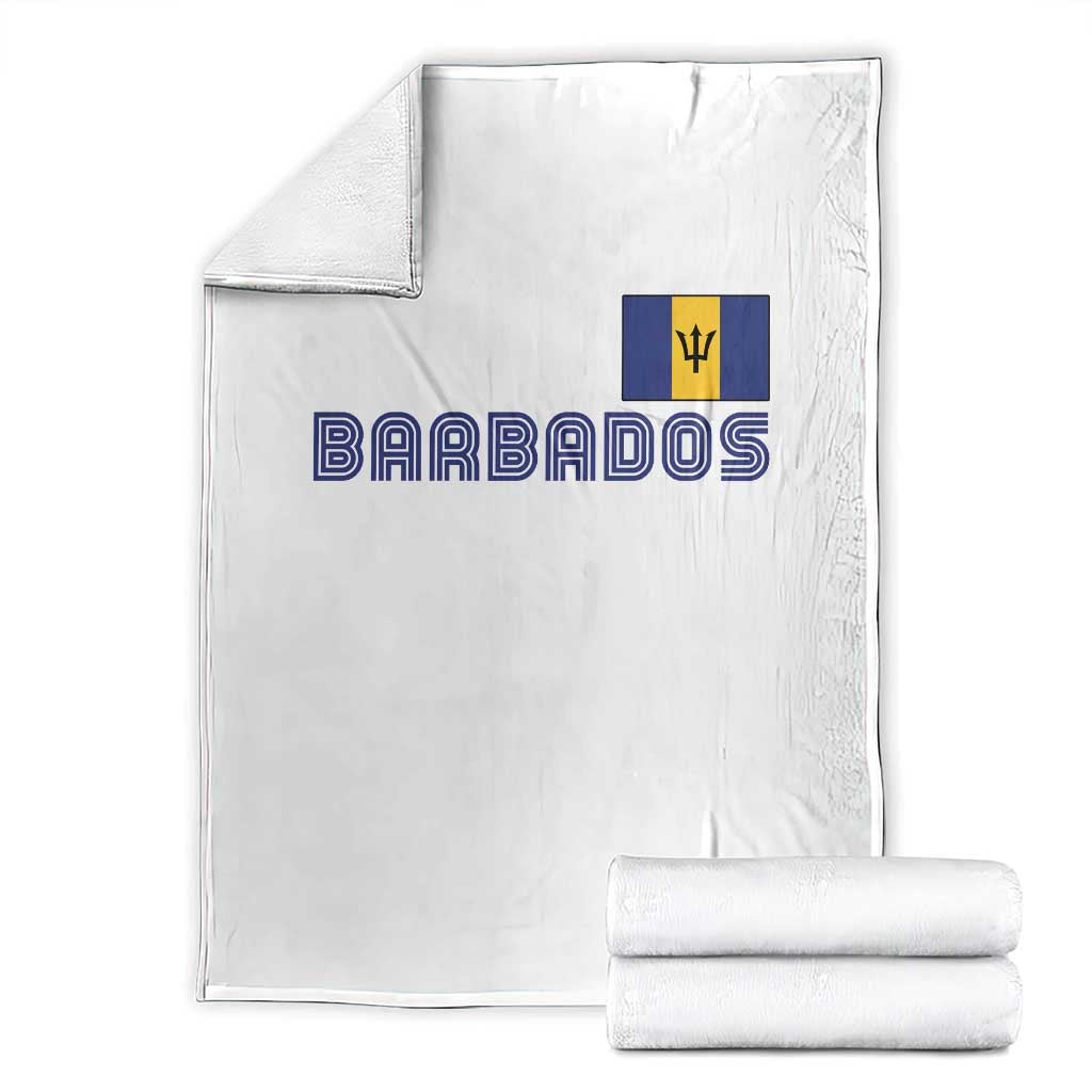 Retro Barbados Throw Blanket Vintage Barbadian Souvenir Caribbean Island Pride Heritage Gift
