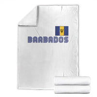Retro Barbados Throw Blanket Vintage Barbadian Souvenir Caribbean Island Pride Heritage Gift