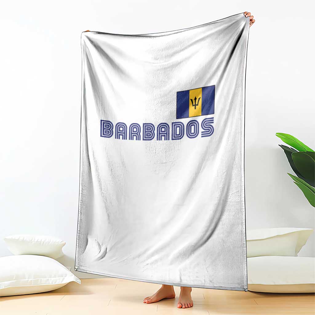 Retro Barbados Throw Blanket Vintage Barbadian Souvenir Caribbean Island Pride Heritage Gift