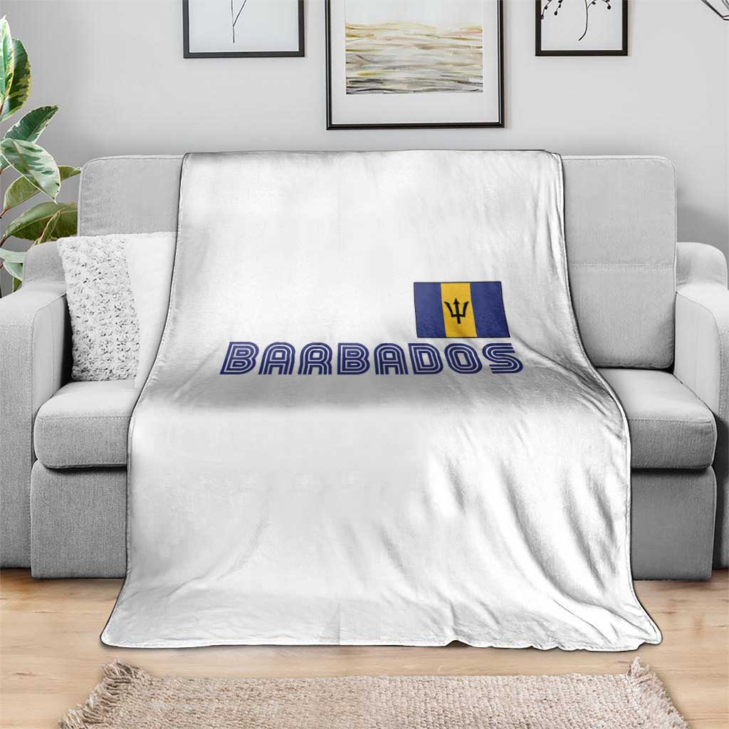 Retro Barbados Throw Blanket Vintage Barbadian Souvenir Caribbean Island Pride Heritage Gift