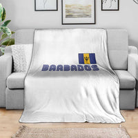 Retro Barbados Throw Blanket Vintage Barbadian Souvenir Caribbean Island Pride Heritage Gift