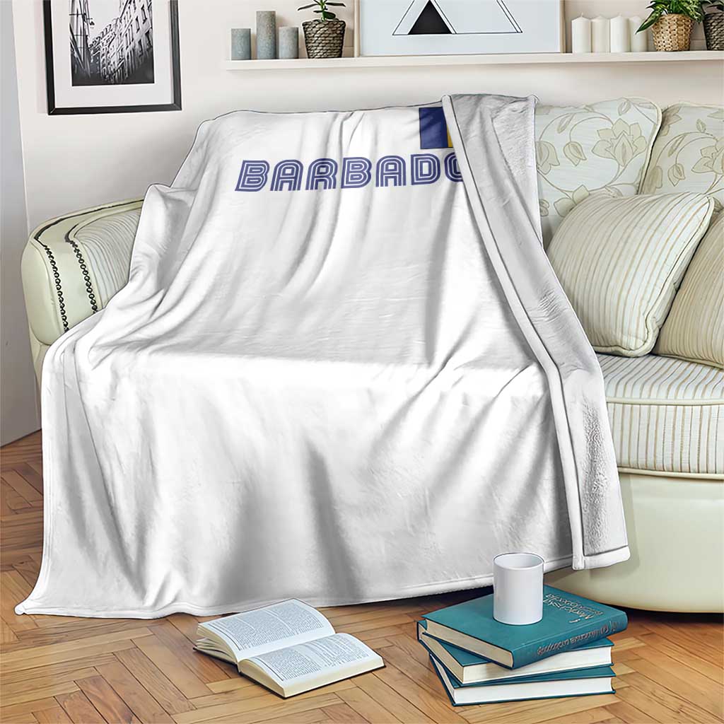 Retro Barbados Throw Blanket Vintage Barbadian Souvenir Caribbean Island Pride Heritage Gift