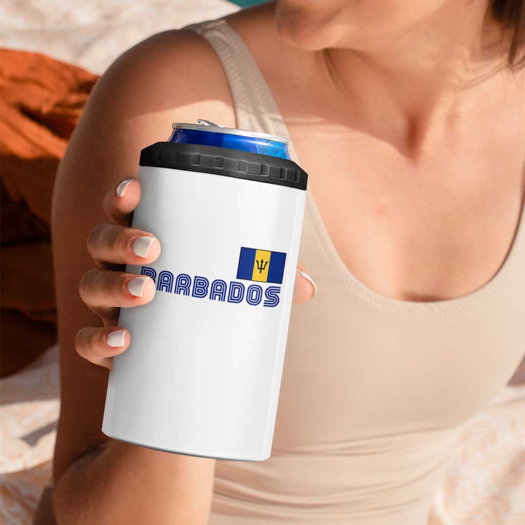 Retro Barbados 4 in 1 Can Cooler Tumbler Vintage Barbadian Souvenir Caribbean Island Pride Heritage Gift