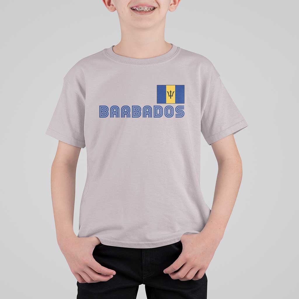 Retro Barbados T Shirt For Kid Vintage Barbadian Souvenir Caribbean Island Pride Heritage Gift