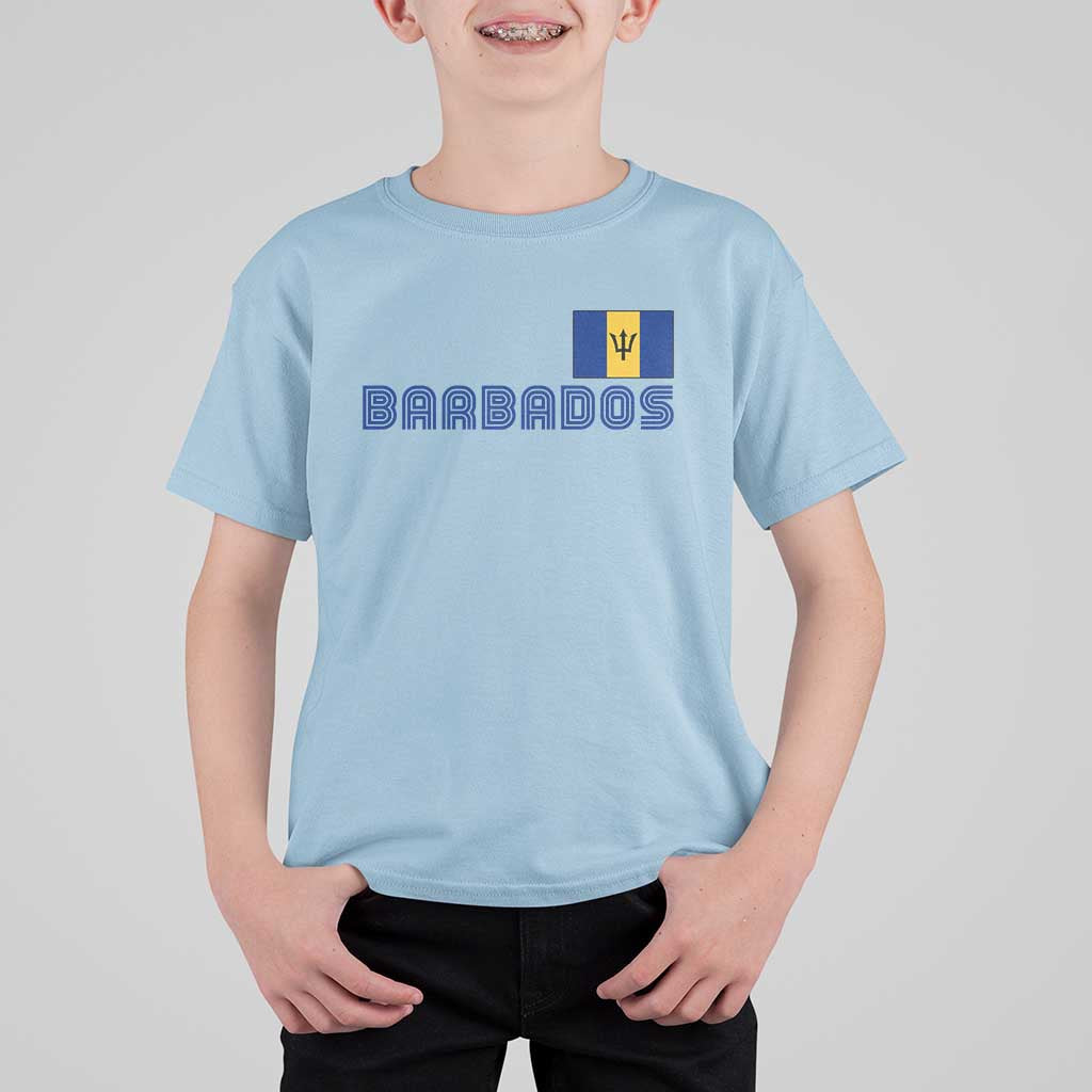 Retro Barbados T Shirt For Kid Vintage Barbadian Souvenir Caribbean Island Pride Heritage Gift