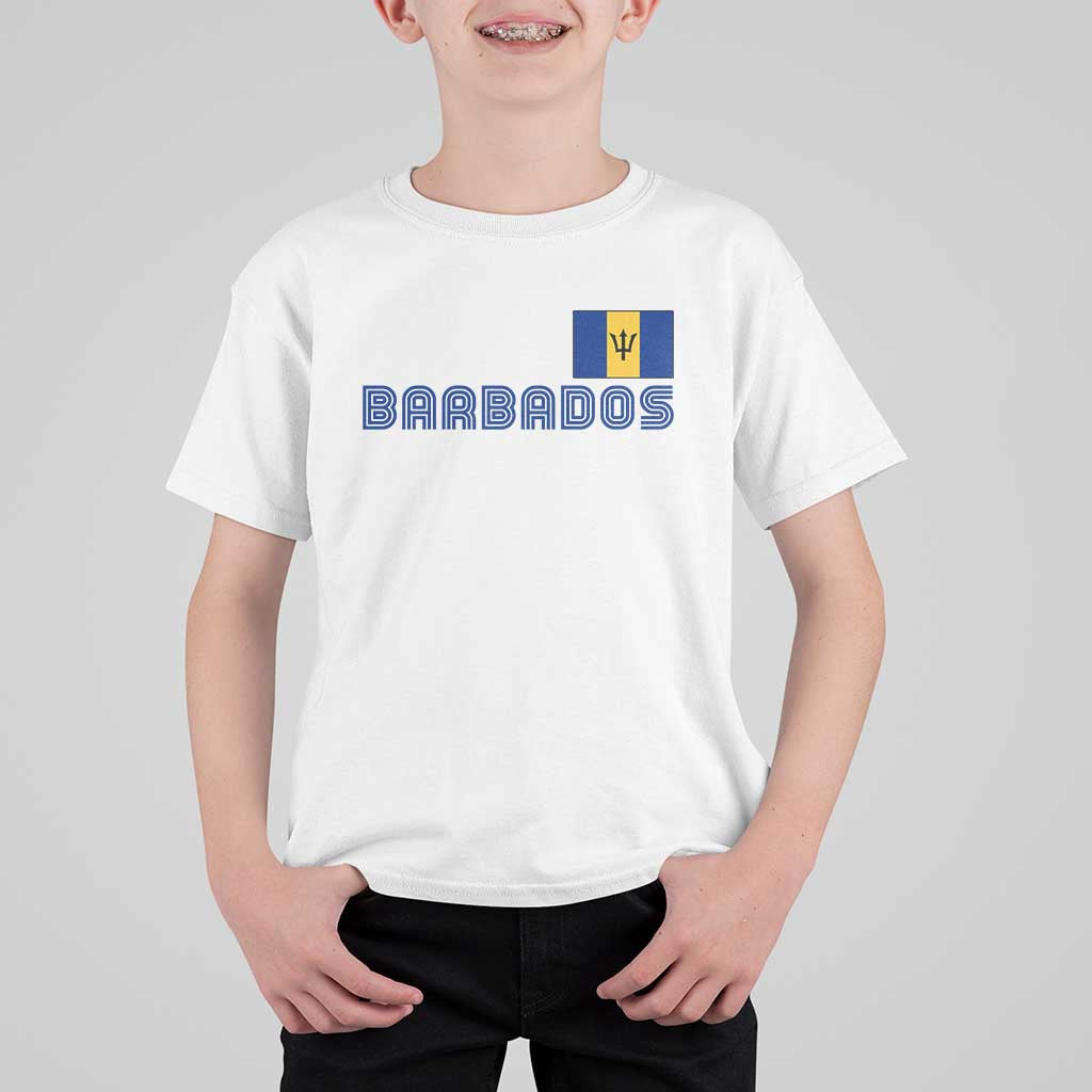 Retro Barbados T Shirt For Kid Vintage Barbadian Souvenir Caribbean Island Pride Heritage Gift