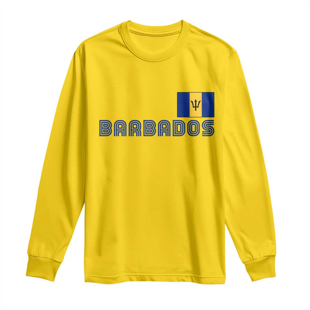 Retro Barbados Long Sleeve Shirt Vintage Barbadian Souvenir Caribbean Island Pride Heritage Gift