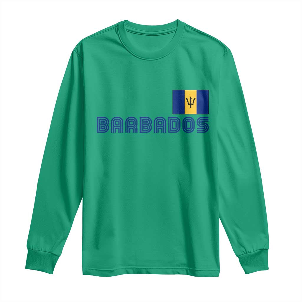 Retro Barbados Long Sleeve Shirt Vintage Barbadian Souvenir Caribbean Island Pride Heritage Gift