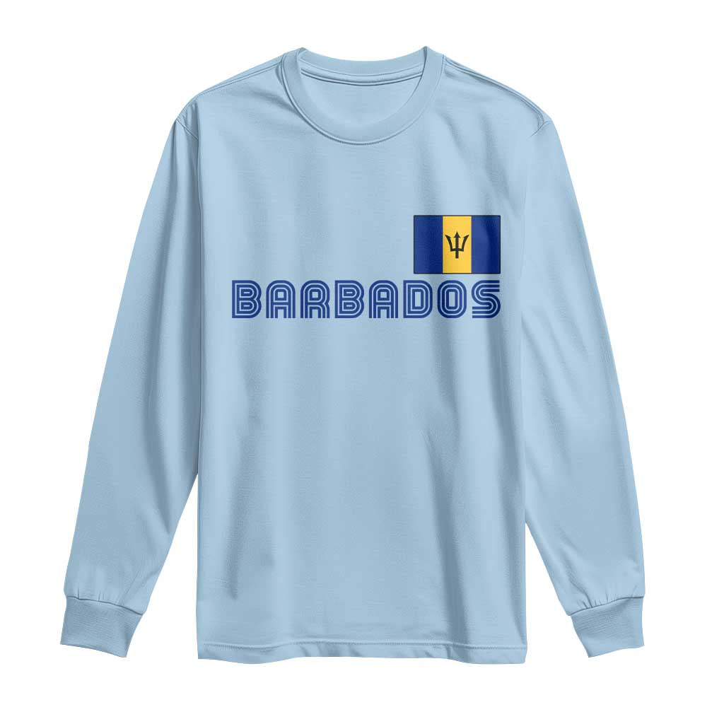 Retro Barbados Long Sleeve Shirt Vintage Barbadian Souvenir Caribbean Island Pride Heritage Gift