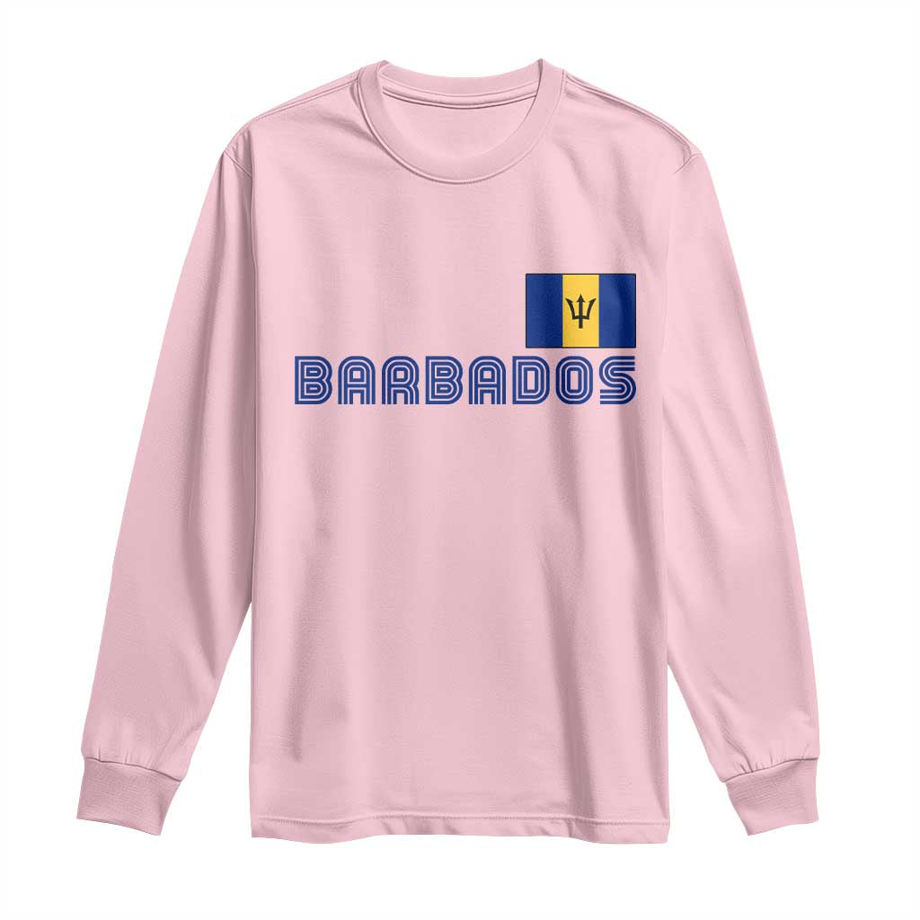 Retro Barbados Long Sleeve Shirt Vintage Barbadian Souvenir Caribbean Island Pride Heritage Gift