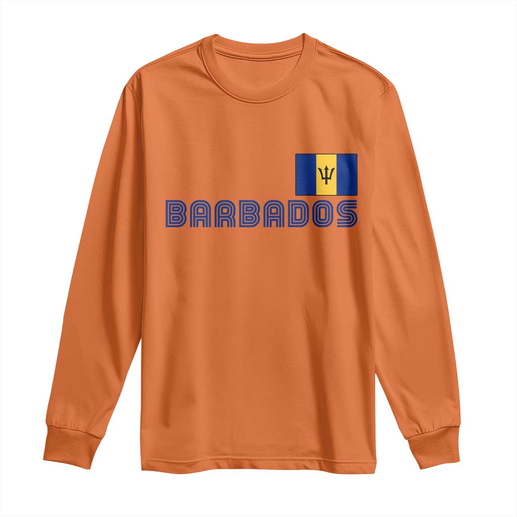 Retro Barbados Long Sleeve Shirt Vintage Barbadian Souvenir Caribbean Island Pride Heritage Gift