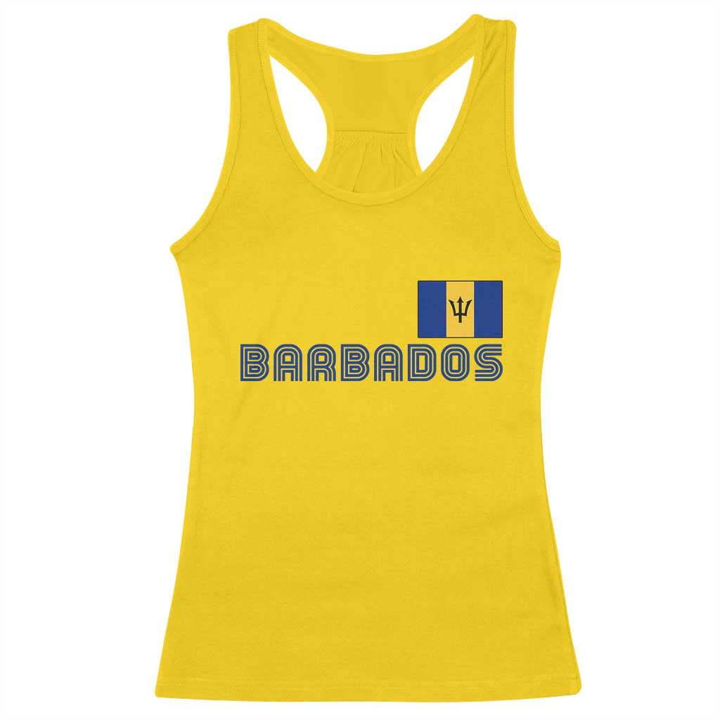 Retro Barbados Racerback Tank Top Vintage Barbadian Souvenir Caribbean Island Pride Heritage Gift
