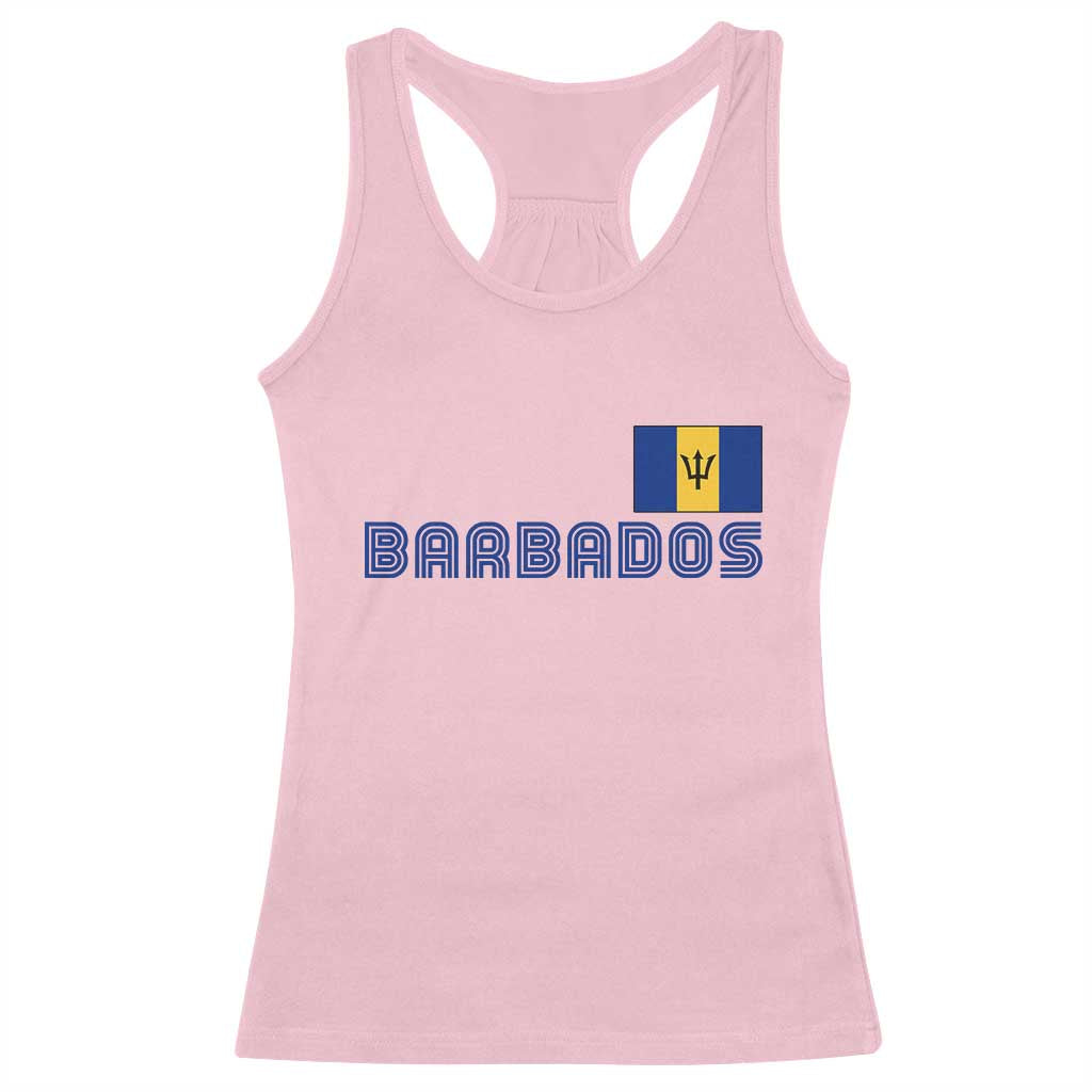 Retro Barbados Racerback Tank Top Vintage Barbadian Souvenir Caribbean Island Pride Heritage Gift