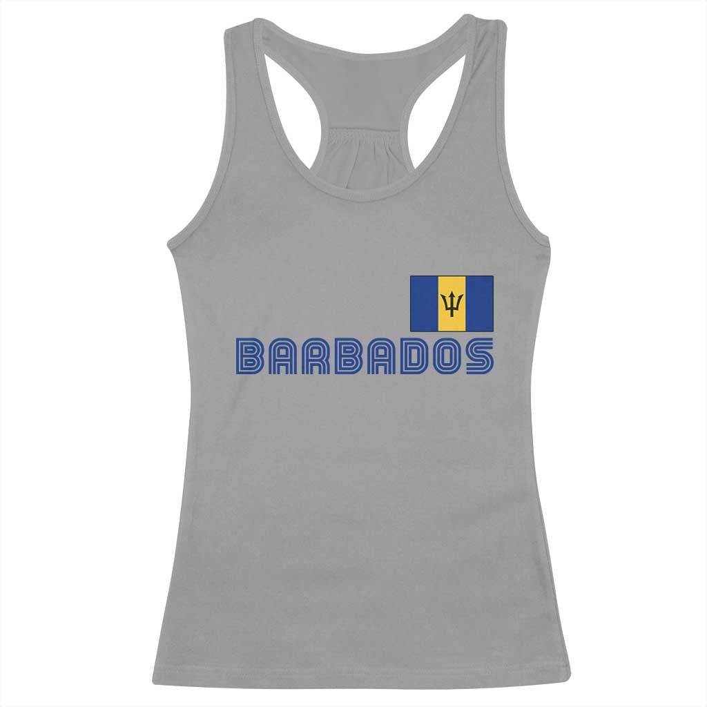 Retro Barbados Racerback Tank Top Vintage Barbadian Souvenir Caribbean Island Pride Heritage Gift