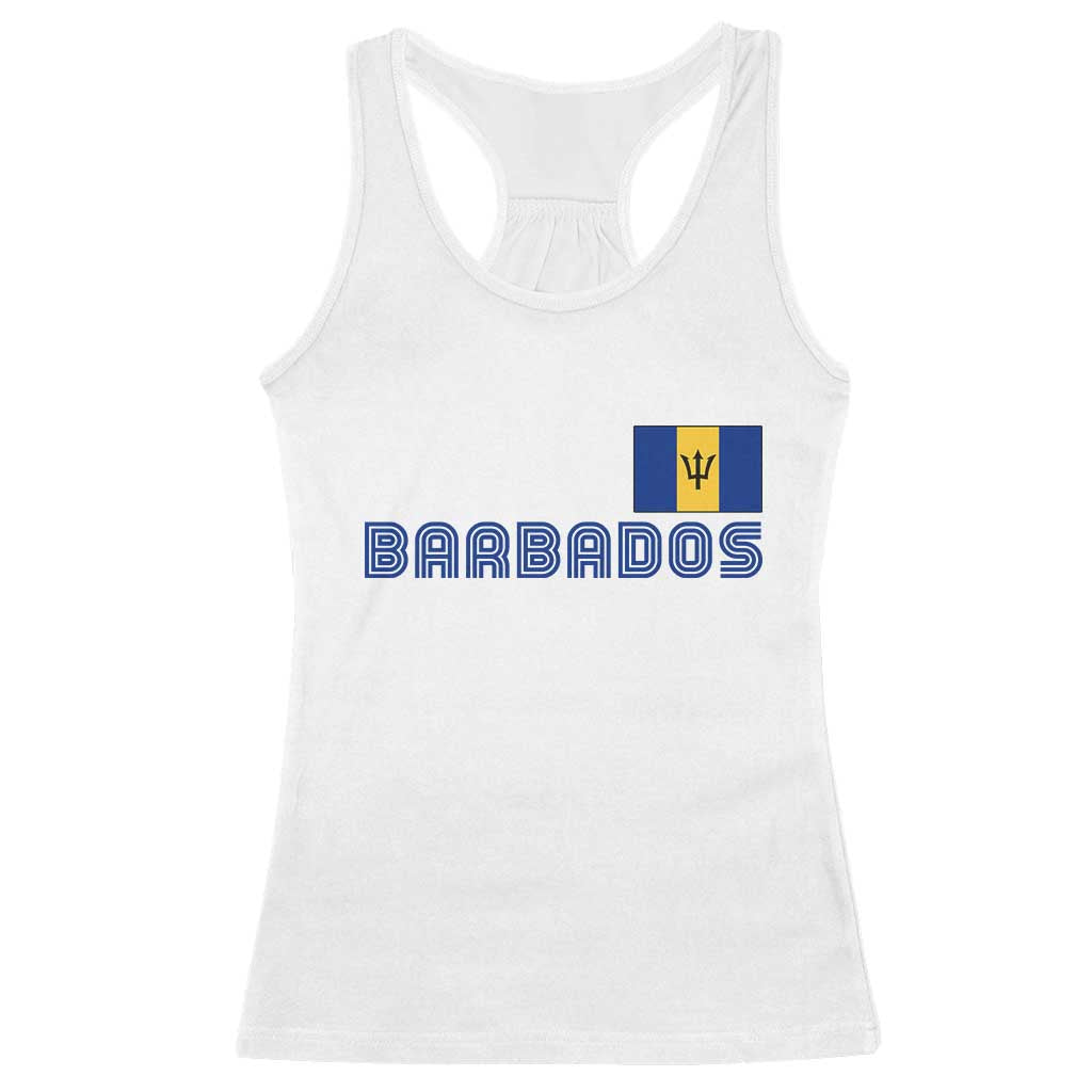 Retro Barbados Racerback Tank Top Vintage Barbadian Souvenir Caribbean Island Pride Heritage Gift