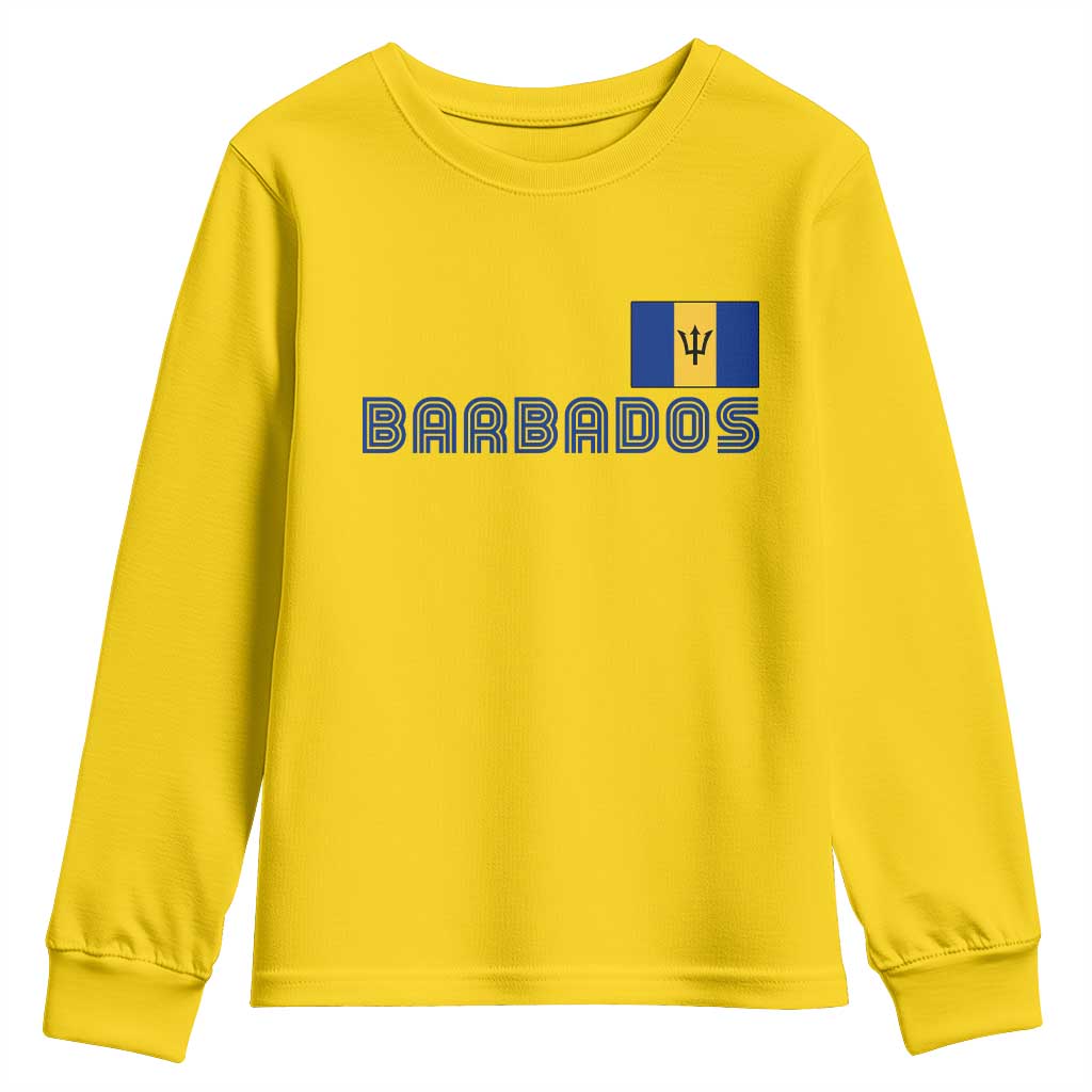 Retro Barbados Youth Sweatshirt Vintage Barbadian Souvenir Caribbean Island Pride Heritage Gift