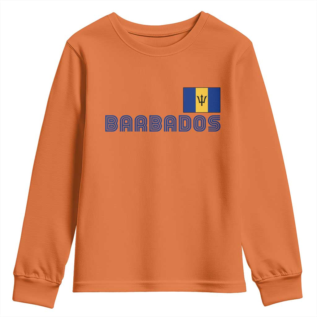Retro Barbados Youth Sweatshirt Vintage Barbadian Souvenir Caribbean Island Pride Heritage Gift