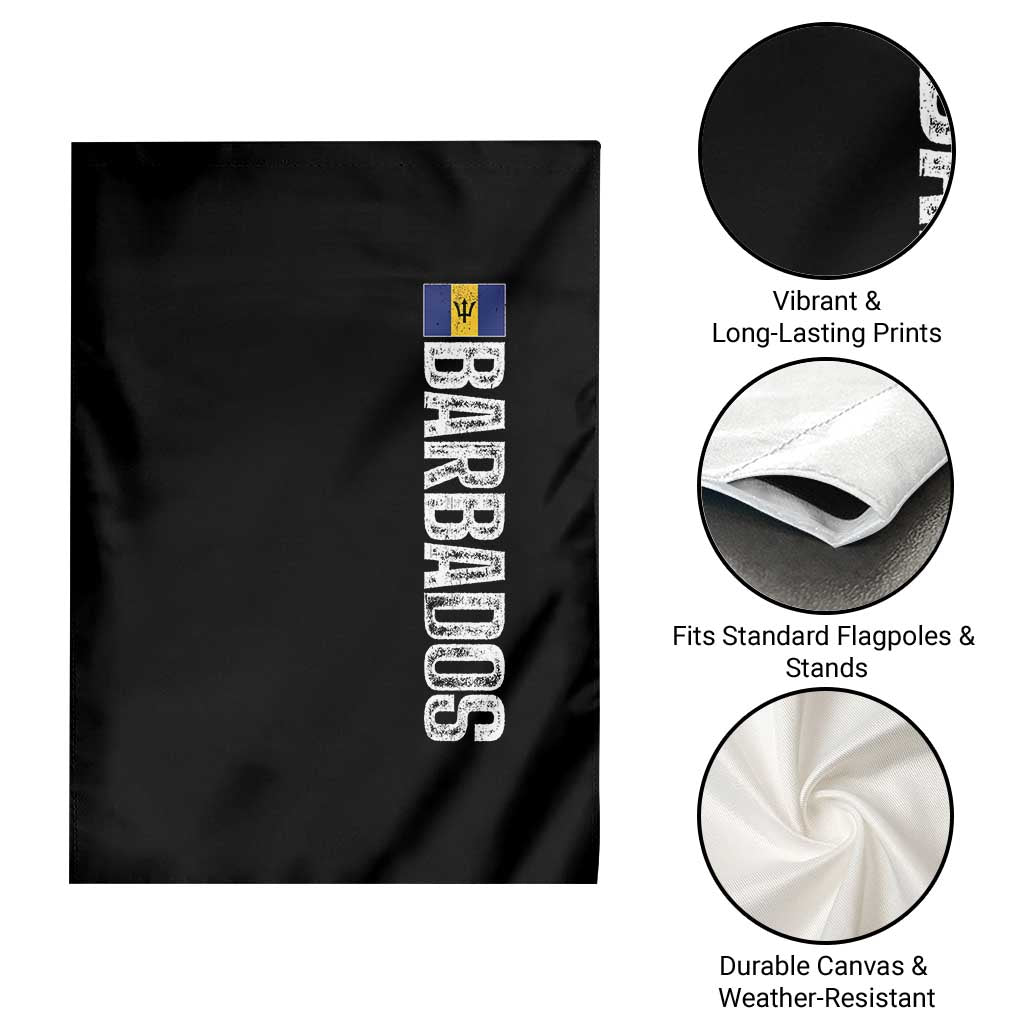 Barbados Flag Garden Flag Distressed Vertical Typography Caribbean Island Pride Heritage Gift