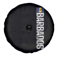 Barbados Flag Spare Tire Cover Distressed Vertical Typography Caribbean Island Pride Heritage Gift